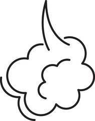 Fart cloud vector line icon, smoke poof doodle, comic breath, air, steam puff, dust or flatulence, cartoon smell pop, funny gas outline design. Editable stroke. Aroma illustration