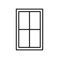 Window icon. Simple outline style. Window frame, construction, room, house, home interior concept. Thin line symbol. Vector illustration isolated.