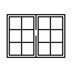Window icon. Simple outline style. Double, window frame, square, close, room, house, home interior concept. Thin line symbol. Vector illustration isolated.