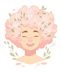 Obraz premium girl with flowers