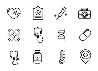 medical icons set