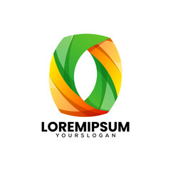 letter o colorful icon logo design
