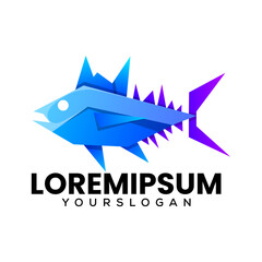 fish tuna colorful icon logo design