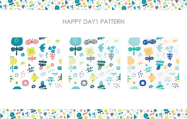 北欧柄　set of seamless pattern
