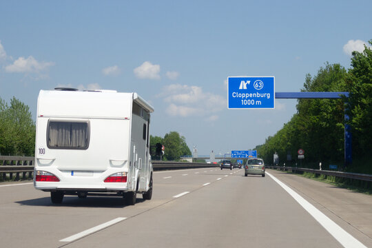 Autobahn A1, Ausfahrt 63, Cloppenburg in Richtung Bremen