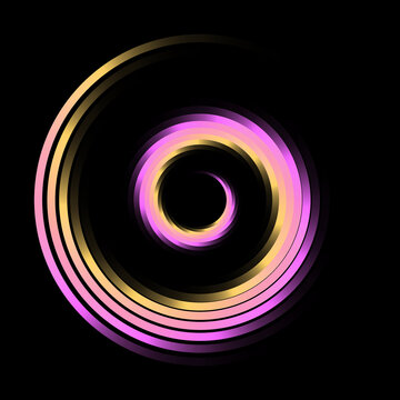 Abstract spiral rotating and twisting lines, computer generated background, 3D rendering background