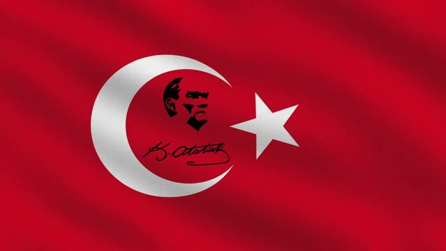 photo of ataturk on the turkish flag