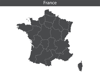 France map isolated on white background. Vector illustration.