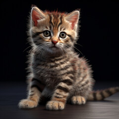 Fototapeta na wymiar Hyper-realistic adorable cute baby cat