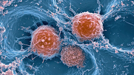 Concept of aggressive cancer spreading, malignant cells growth