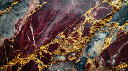 Luxury abstract marble background with beautiful combination of burgundy and gold