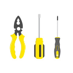Illustration of construction equipment, construction icons, platform, working tools, pliers, screwdriver vector illustration