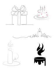 candle icons, gifts