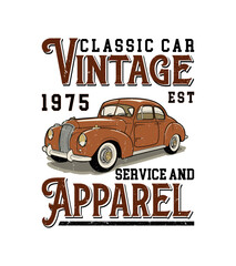 Classic car vintage apparel, t shirt, Vintage T-shirt design, Vintage Rock Poster T-shirt Design, lettering t shirt design for print, t-shirt design idea, vintage fashion, classic t shirt.