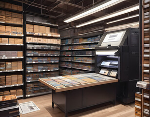 Printing shop where various newspapers and brochures are printed