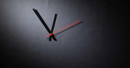 Abstract clock - modern clock hands showing time under dramatic light - 707864498