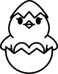 Cute Easter Chick in Egg Shell