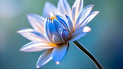 Flower, Single Flower, White, Blue, close up of a flower