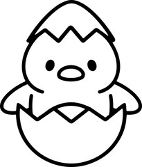 Cute Easter Chick in Egg Shell
