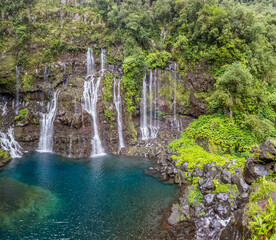 Fototapeta na wymiar Cascade de Grand Galet, rivière Langevin, île de la Réunion 