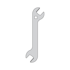 Kids drawing Cartoon Vector illustration antique wrench icon Isolated on White Background
