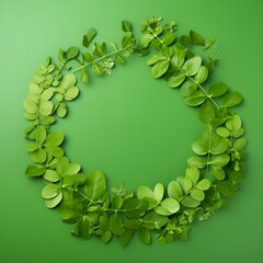 Green background with leaves