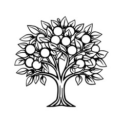 Obraz premium Small orange tree plant in pot isolated on white background by front view 