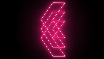 With the arrow logo embellishment and template covering in a realistic isolated neon sign on a black background.