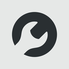 Wrench or spanner. Simple vector icon