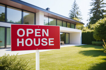 Open House Sign in Front Yard
