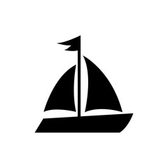 Sail boat icon. Ship icon. Flat vector illustration.

