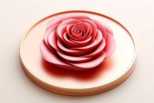 Close-up, 3d mockup of beautiful rose background,