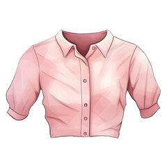 a pink blouse . ,Watercolor fashion illustration