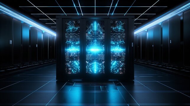 High-Performance AI Supercomputer AI Generated