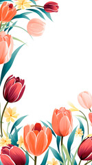 Tulip flowers background with space for text