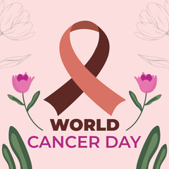 World Cancer Day Square template social media post