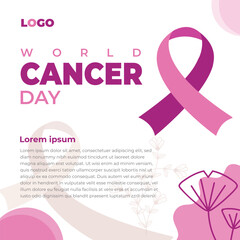 World Cancer Day Square template social media post