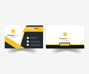 Fototapeta premium Modern business card template, Professional modern minimal black and yellow elegant business card design template, Professional two sided business cards template