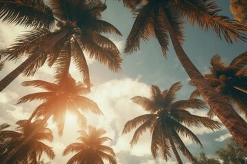Fototapeta na wymiar palm trees on the beach
