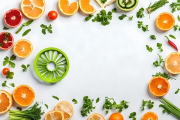 beautiful vegetable cutter design in white background