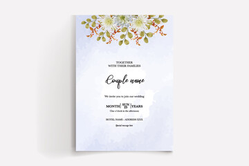 wedding invitation templates with white flowers