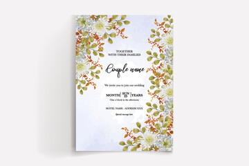 wedding invitation templates with white flowers