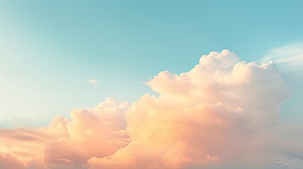 Beautiful cloudy landscape. Summer clouds in pastel colors. Pink and blue sky. AI Generated