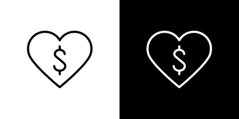 シンプルなデザインのハートアイコン