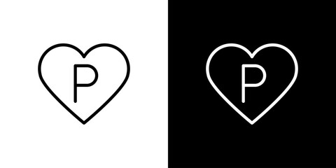 シンプルなデザインのハートアイコン