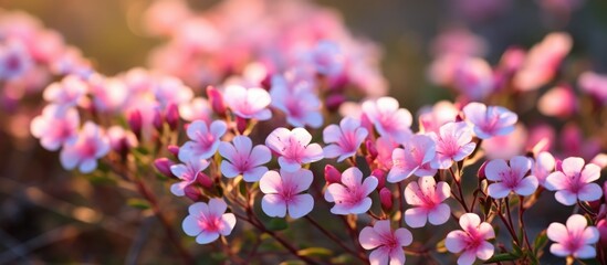 Photos of small pink flowers in the wild.