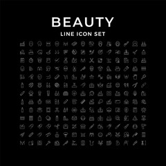 Set line icons of beauty