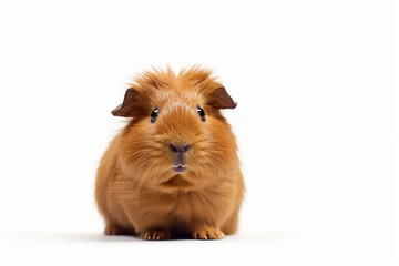 cute adorable guinea pig animal, white background