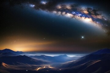 Fototapeta premium Space background with Milky way on the sky