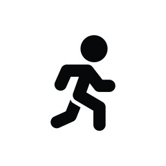 Fototapeta na wymiar Run icon. Simple solid style. Running man, person, active, action, runner, athlete, sprint, fast, people, sport concept. Black silhouette, glyph symbol. Vector isolated on white background. SVG.